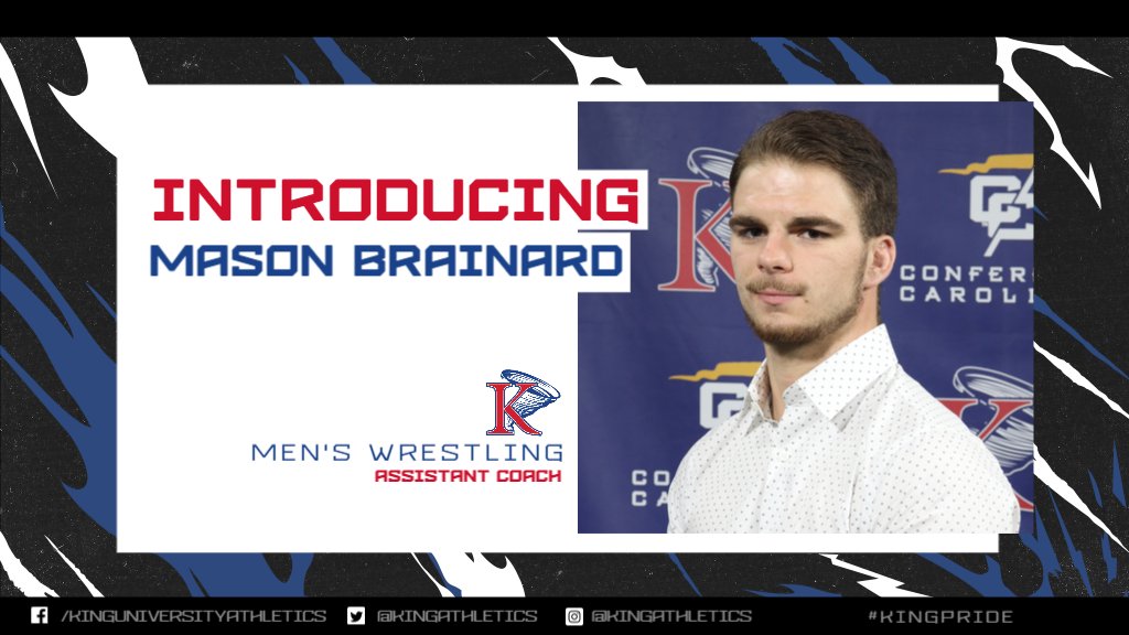 KingAthletics's tweet photo. We would like to welcome Mason Brainard to the @KU_MenWrestling coaching staff! #KingPride #SoundTheSiren #LeadServeAcheive https://t.co/eMjb0WVNB4