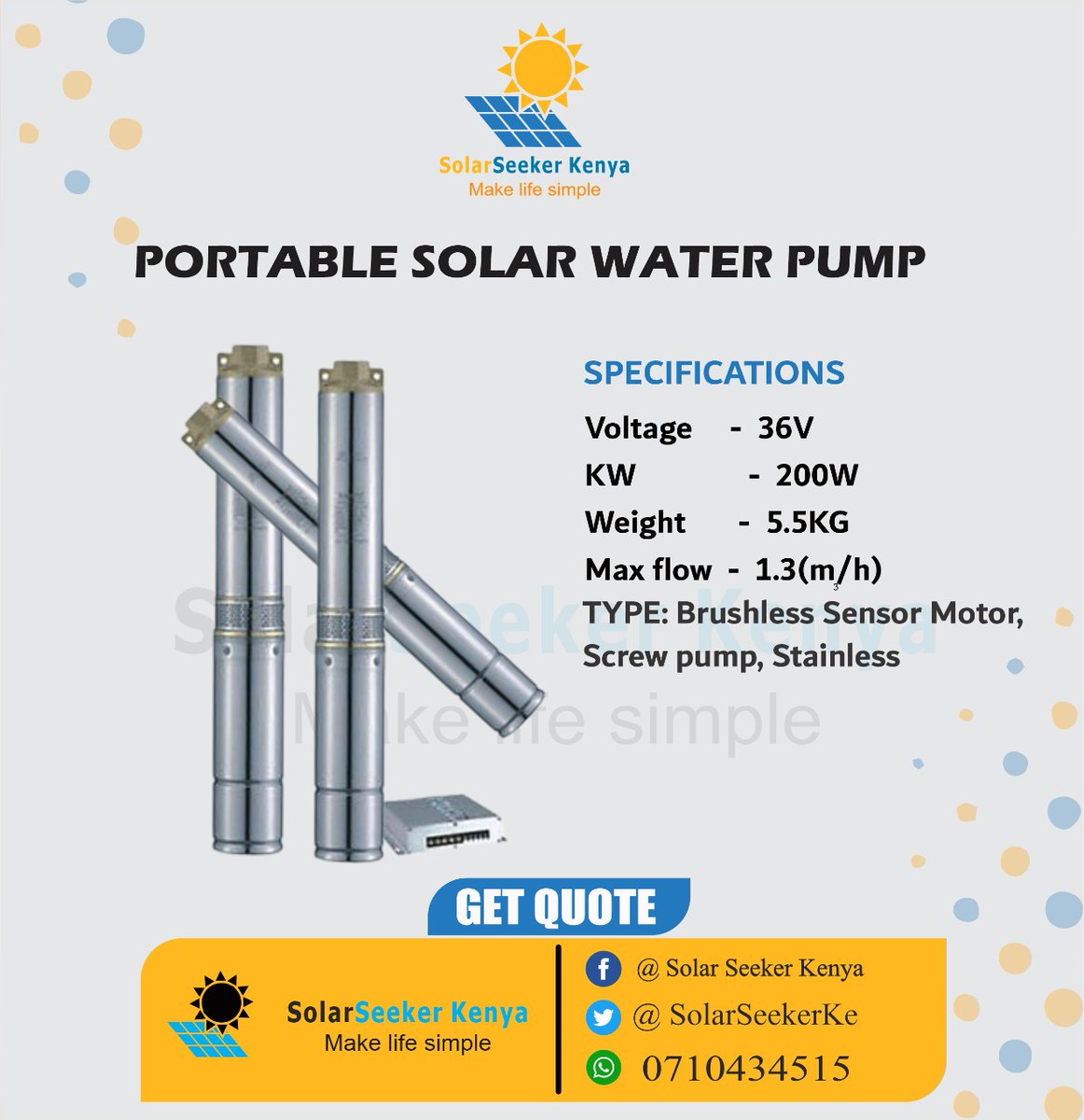 Our water pumps represent strength and durability with guaranteed performance. Use our pumps and save on your energy bills. 

Call us today 0710434515 
Or Reach out to us through WhatsApp link wa.me/message/PZZEFU… 
. 

Babu SCOK Shawry Kenchic 1 Aoko Miguna Miguna The O.O1%