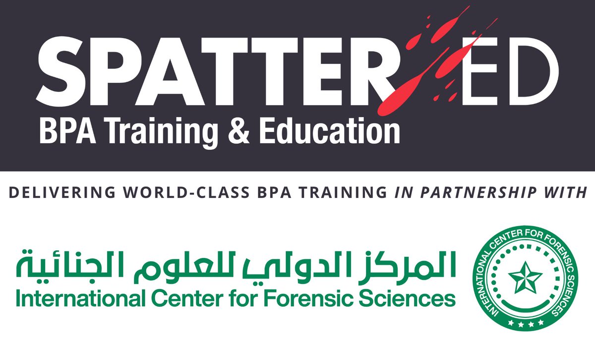 spatter_ed's tweet image. Really excited to announce our training partnership with @DubaiPoliceHQ and looking forward to delivering back to back 40-hour residential Basic and Advanced BPA training courses in October 2022. More info/Register here: 💻
icfs.ac.ae/training-cours… #BPA #bloodstainpatternanalysis