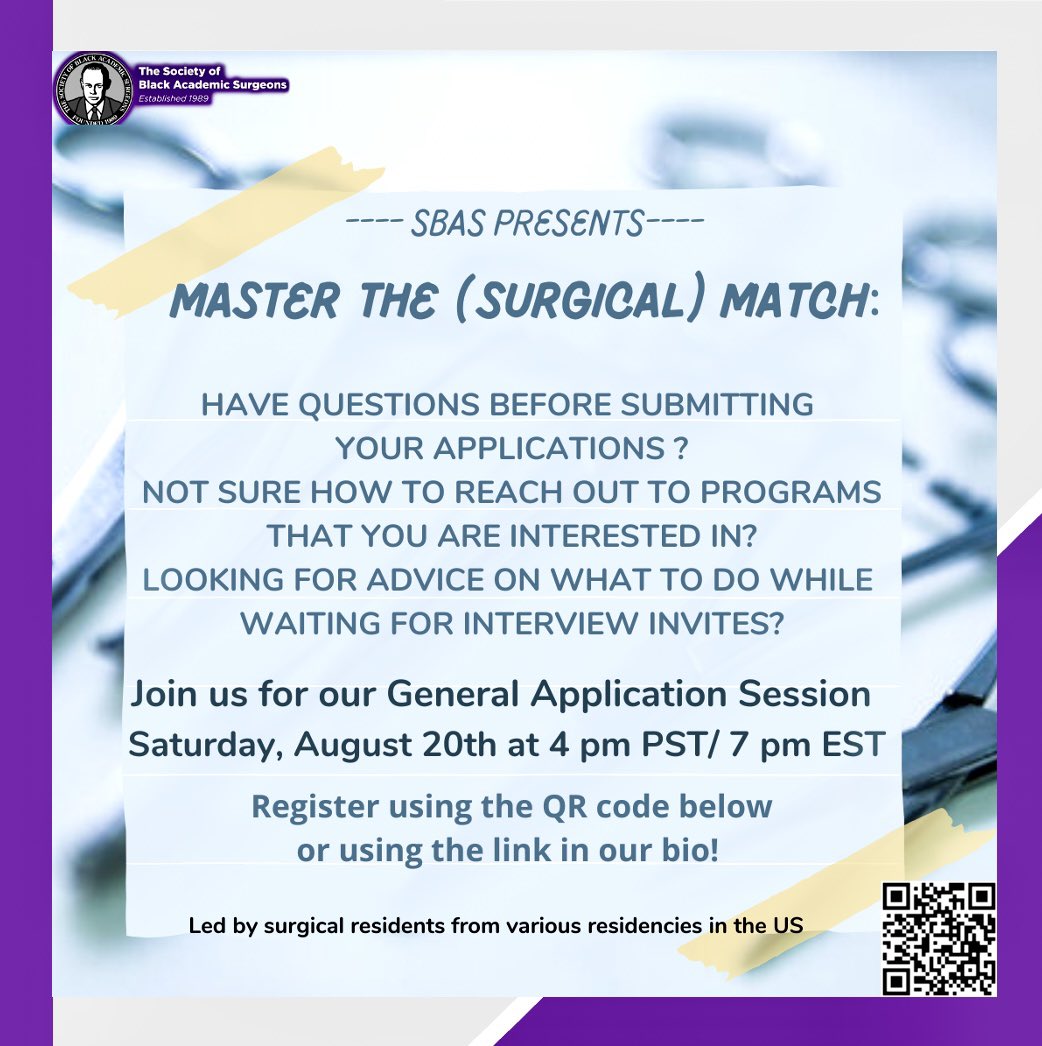 SocietyofBAS's tweet photo. Our SBAS committees are out here putting in WORK!
🗣4th year MED STUDENTS:
Our #SBASMatch2023 summer series continues THIS SATURDAY, 8/20 at 7 EST/ 4pm PST!
Signup here: https://t.co/DdlA72Q7cB
Registration ends FRIDAY 8/19! 📚
#SurgeryMatch2023 #SBASMedStudentCommittee https://t.co/SEBKvKCJwv