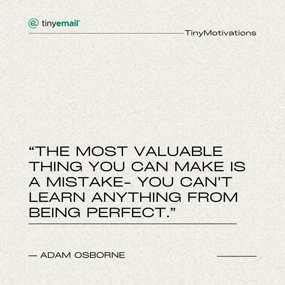 GetTinyEmail's tweet photo. #TinyMotivations Don't view mistakes as setbacks, view them as opportunities to learn. 

#EmailMarketing #Personalization #hustle #growthmindset #smallbusiness  #growthmarketing #ecommercemarketing #ecommercegrowth #shopify #shopifyowner #founders #businessowner #Motivational https://t.co/PwSTc4cldI