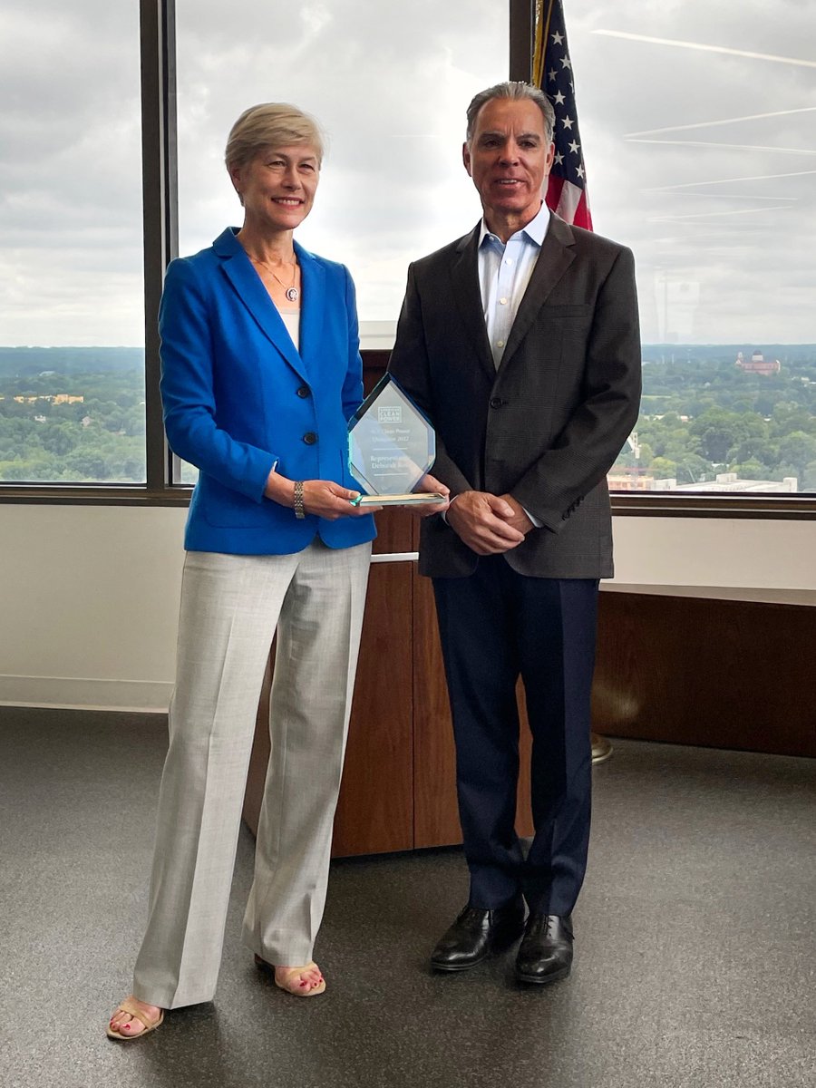 USCleanPower's tweet photo. This #ACPW22, ACP recognizes @RepDeborahRoss as a Clean Power Champion. Rep. Ross has been a leader on offshore wind, championing the lift of the offshore wind moratorium. She has also played a key role in the passage of the #IIJA &amp; #IRA. The clean energy industry thanks you! https://t.co/p1k0i1hupG