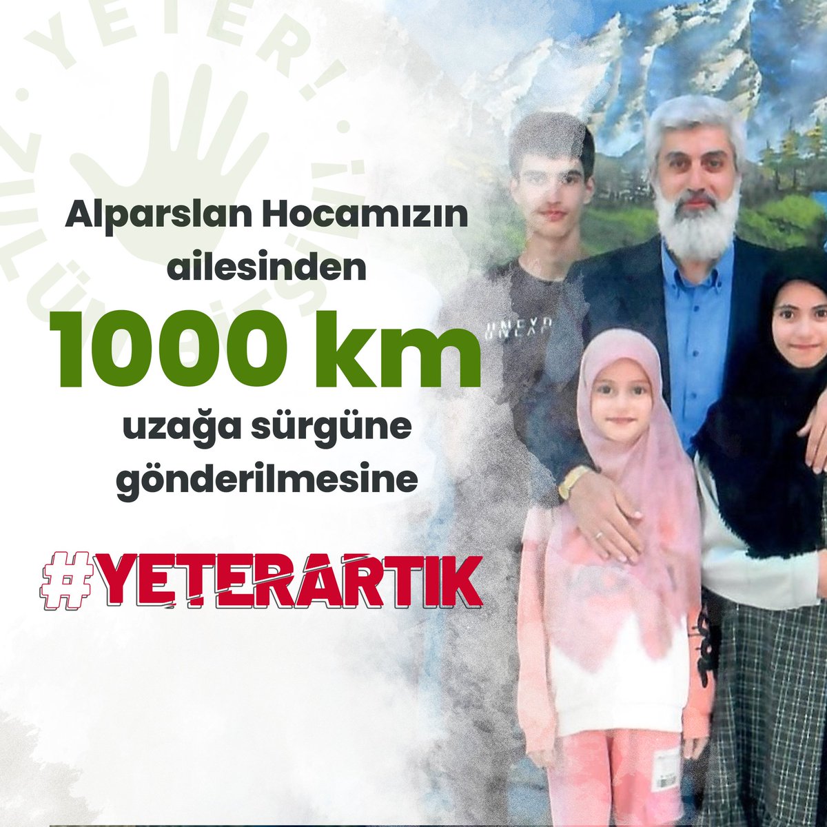 Alparslan Hocamız'ın ailesinden 1000 km uzağa sürgüne gönderilmesine YETER ARTIK! 

ŞikayetDilekçem
#YeterArtık