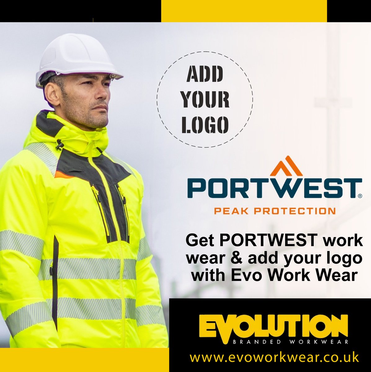 Get amazing work wear by PORTWEST and we can add any of your company branding or logo to the item. See a wide selection of Portwest on our site evoworkwear.co.uk #workwear #portwest #construction #fixradio #checkatrade #mybuilder #trustatrader #groundworks #roofer #plumber