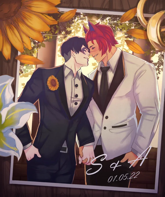 Here are the drawings I made for the Settphel Zine! Skipped ahead a bit in the timeline of my modern AU to make these, but we all knew it was coming eventually  #settphel #sett #aphelios 