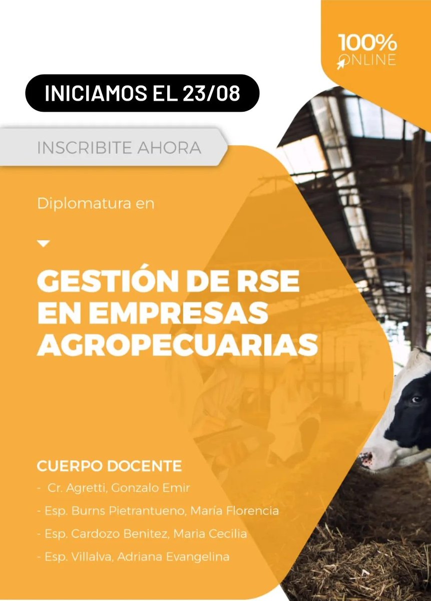 FlorBurns's tweet photo. https://t.co/mLpyQWn5Nw
Es una propuesta interdisciplinaria destinada a Contadores Públicos, Abogados, Licenciados en Administración, Ingenieros Agrónomos, Veterinarios y graduados de tecnicaturas afines. https://t.co/mLpyQWn5Nw
#Diplomatura https://t.co/1aJSATtrns