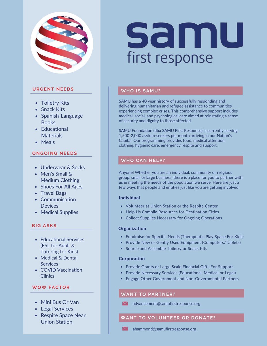 We are proud to be working in supporting migrants arriving to DC from the border. Here is more on our efforts.