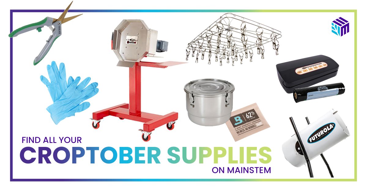 Go_MainStem's tweet photo. Running out of basic supplies, like trimming shears or storage containers could be costly during a busy Croptober. With supply chain shortages and shipping delays, it is time to order! MainStem has everything you need for Croptober in one place! Shop now: https://t.co/Ini1MTMVjo https://t.co/oR4x2CzTlt
