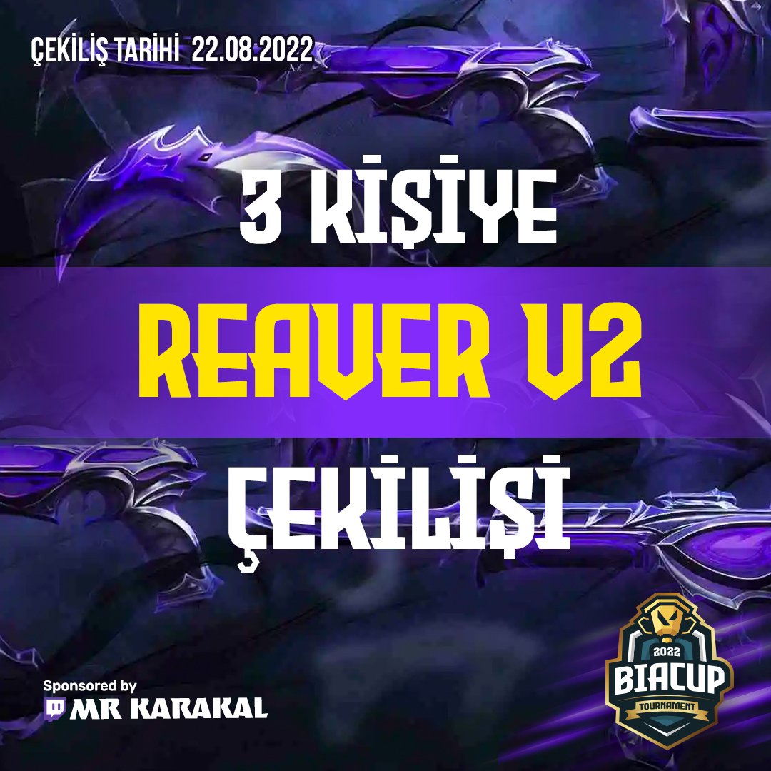 📢 ALMAYAN KALDIYSA SON ŞANS! BIACUP 3x REAVER V2 (Yağmacı) seti çekilişi. İyi şanslar 🤞

Katılım şartları:
▪️ <a href="/BiaCupGG/">Bia Cup 💢</a> takip etmek,
▪️ Retweet ve beğeni atmak,
▪️ İki arkadaşını etiketlemek.

🪙 3 x 8500 VP