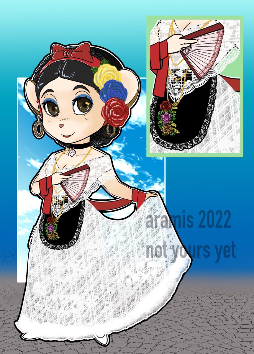 AshesPrismatic's tweet photo. Inspired by an adoptable jarocha (typical Veracruz costume, Mexico), it is in OTA (Internet reference images)
#adoptable #oc #digitalart #mouse #furry #furryart #anthromouse  #jarocha #forsale https://t.co/COd6BrRIsy