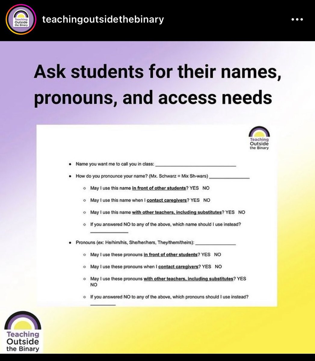 DUSchoolCoun's tweet photo. Check out this recent post from #teachingoutsidethebinary. How can you incorporate this into your school counseling practice? You can find this and other affirming resources here https://t.co/jj312aNnPF https://t.co/RRLBrfzxfG