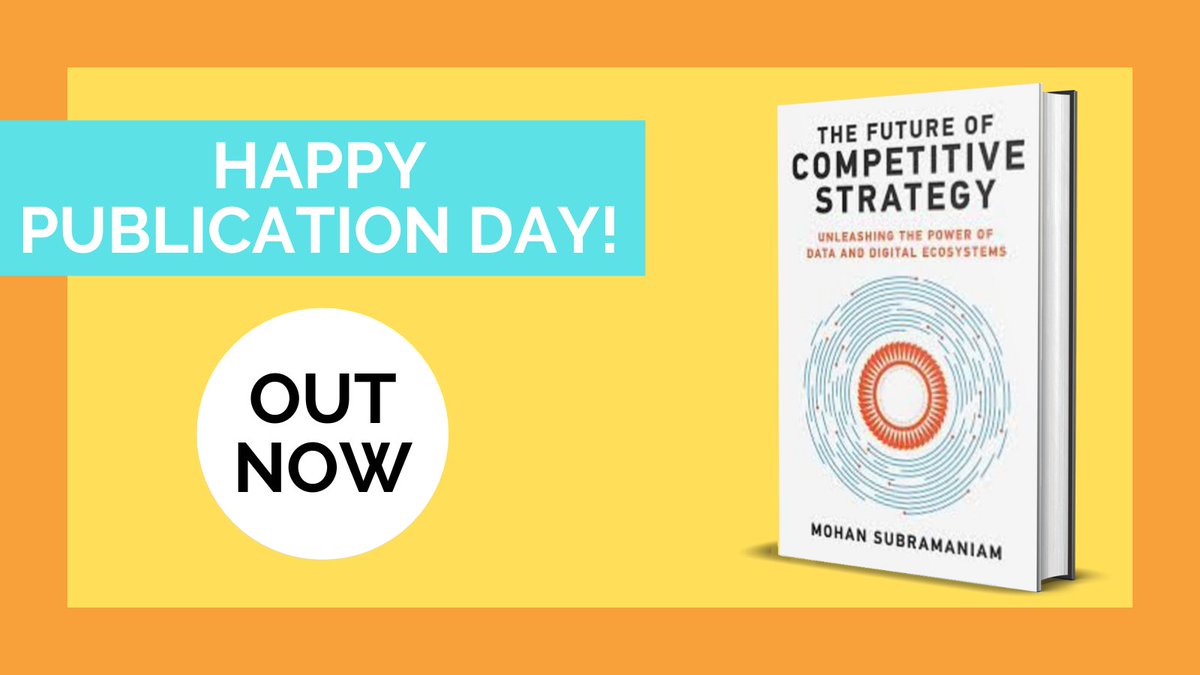 BookPublicistUK's tweet photo. Happy Publication Day to @Profmohans, author of The Future of Competitive Strategy  🤩 (@mitpress)

How legacy firms can combine their traditional strengths with the power of #data and digital ecosystems to forge a new competitive strategy for the digital era. 🙌 https://t.co/CYBvTe3cX9