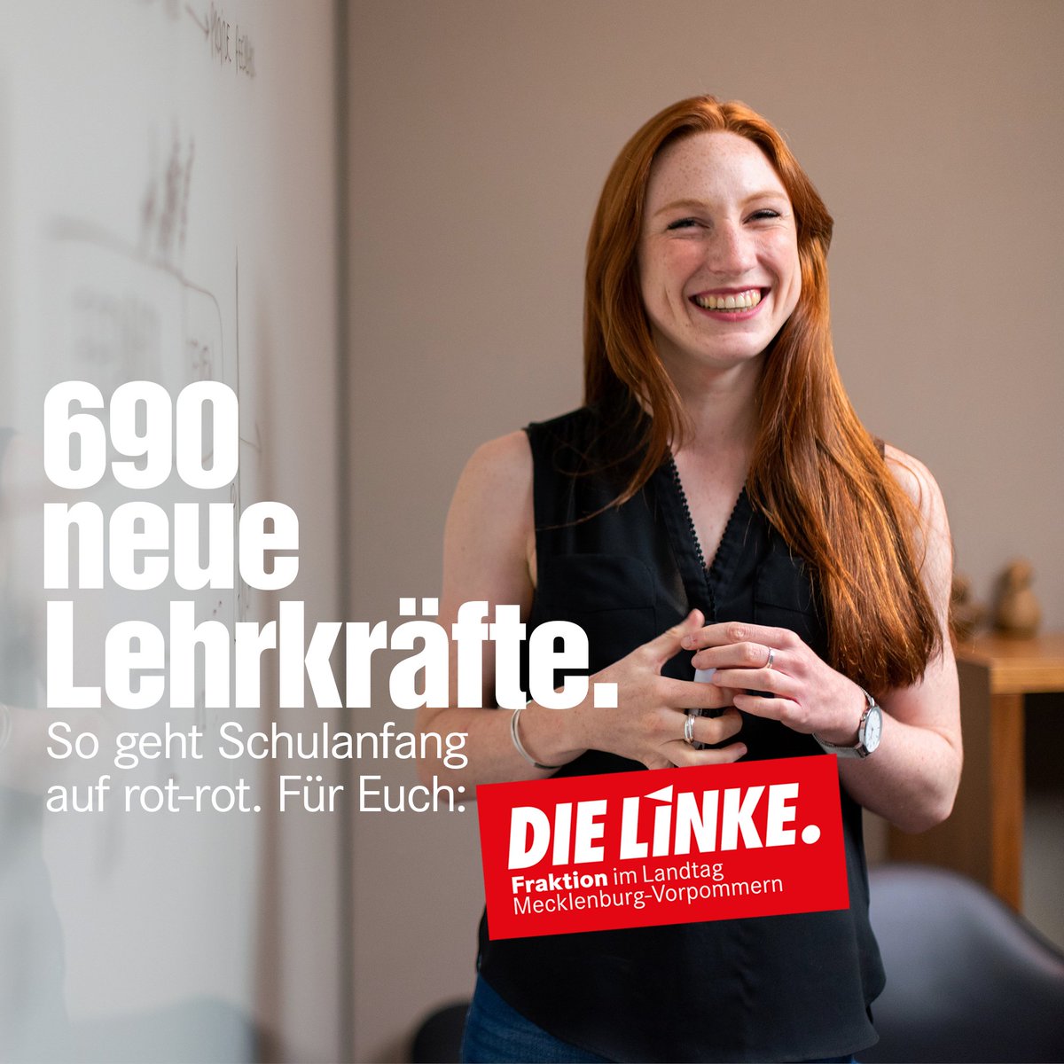 LinksfraktionMV's tweet photo. Der erste #Schulstart mit rot-rot – so viele neue #Lehrkräfte wie seit 2015 nicht mehr!
Für uns stehen #Kinder und #Jugendliche im Mittelpunkt der #Bildungspolitik! #Trendwende erfolgreich eingeleitet ✔️
#Linksfraktion #DIELINKE #MVistRot #Aufbruch2030 #BiMi #Bildung #MV https://t.co/GkSYRic4hg