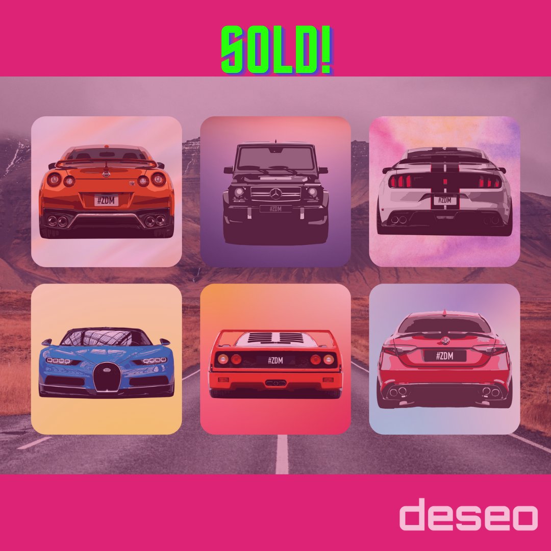 deseo_io's tweet photo. Another success for @Deseo_io! The first automotive NFT collection by ZaDuzoMocy is officially sold out. One lucky CryptoCars owner will get a ride in one of the cars from #ZDM. Plus all the money raised from the sales of this collection will go straight to those in need. 1/2 https://t.co/OHbicT27ll