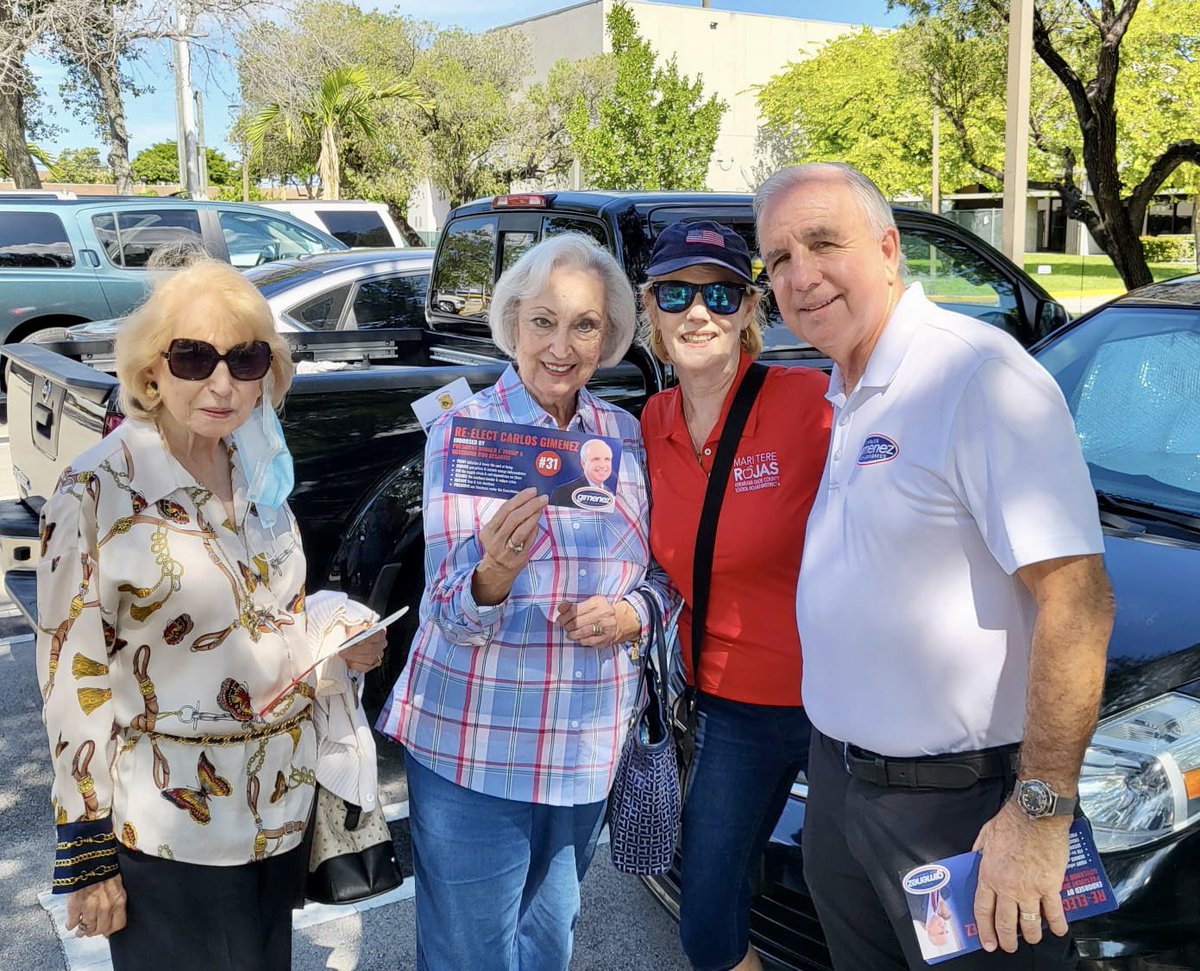 CarlosGimenezFL's tweet photo. Early voting is underway. With your support, I’ll keep working to stop Pelosi and Biden’s woke liberal policies causing inflation, higher taxes, and less freedom. To make America great, your vote counts TODAY more than ever.

Thanks to #TeamGimenez for all their hard work. #FL28 https://t.co/8BuO4g3UAB