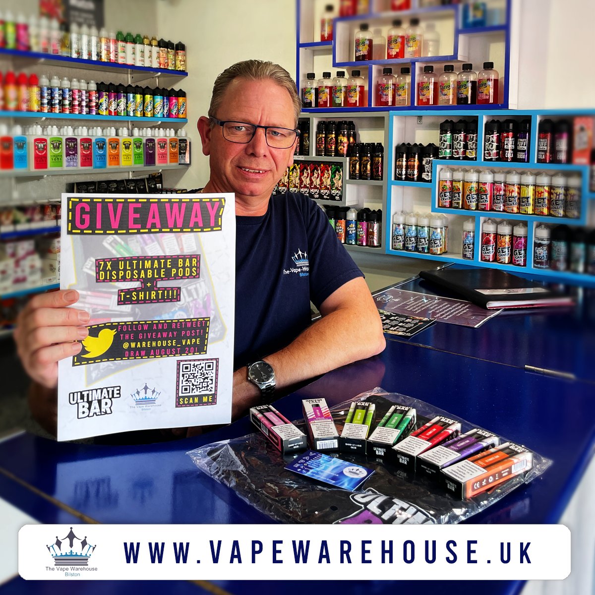 warehouse_vape's tweet photo. ONLY 3️⃣ DAYS LEFT FOR THE GIVEAWAY DRAW!!! 
⚠️Follow and Retweet to enter! ⚠️
✅ 7x ULTIME BAR pods
✅ 1x T-Shirt!
https://t.co/AxrrTPTQWS
---------------------------------------------------
 #vapeshop #vape #ejuice  #vapefam #giveaway #ultimatebar #vapeuk #freebies #Giveaway https://t.co/oEGpgQsICl