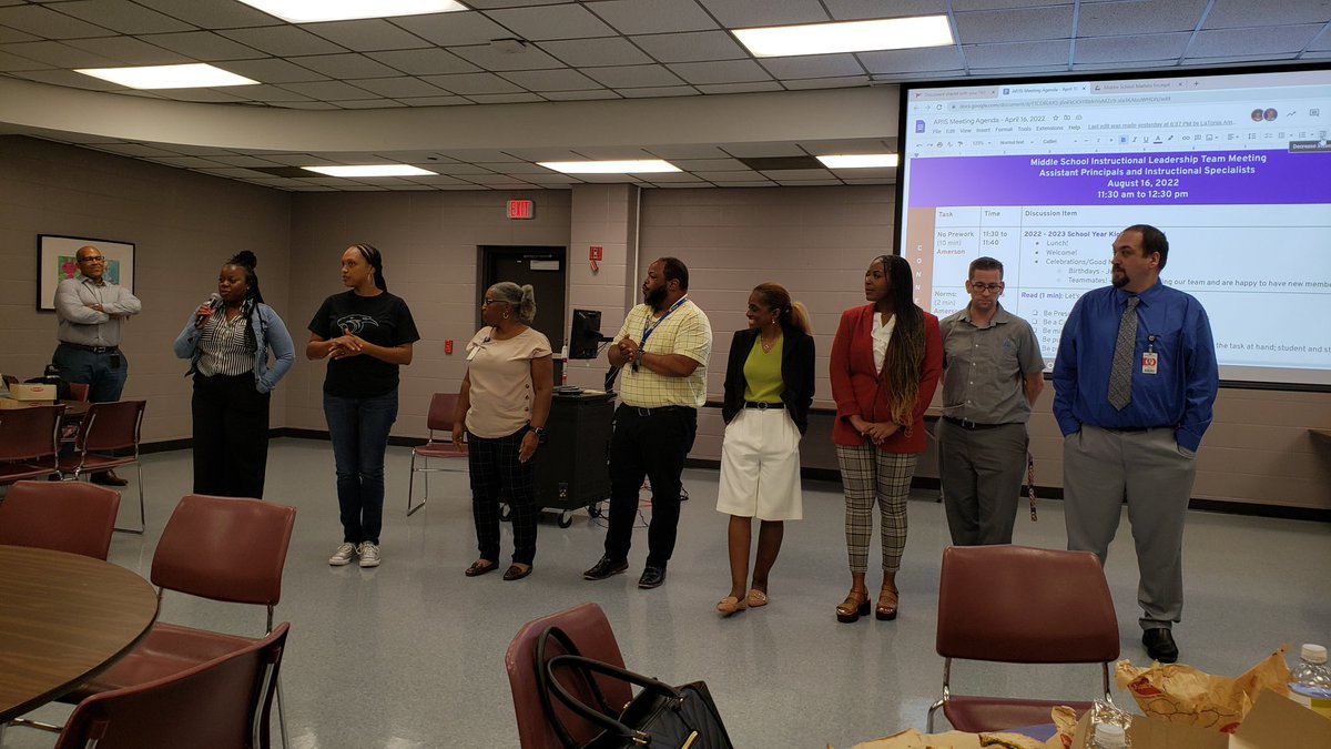 Kicking off our BOY Middle School AP/IS ILT Meeting by getting to know new members of our team. Looking forward to an exciting 2022-23 school year. Welcome AMS AP's Tisby, Jones, and DeCamp #MiddleSchoolMatters #ColtsDeserveIt <a href="/AldineMS_AISD/">Aldine Middle School</a> <a href="/clynvan1/">C. Van Wassenhove</a> <a href="/lmamerson/">LaTonia Amerson, Ed.D.</a>