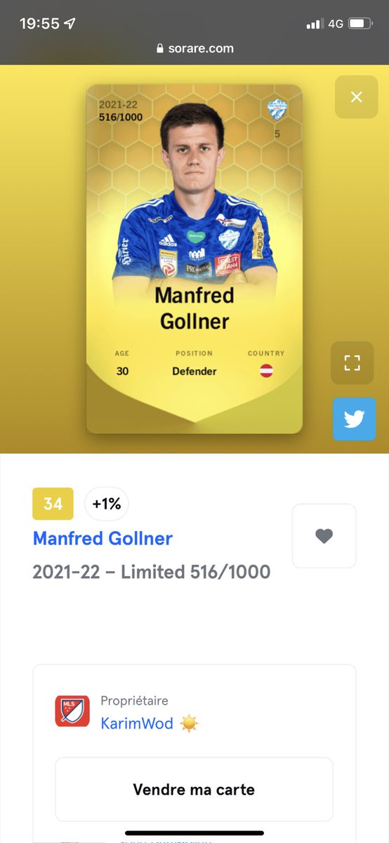 KarimWod's tweet photo. 🎁 Give Away pour une petite specialiste des familles 👨‍👩‍👧‍👦
Tente de remporter la carte @Sorare de Manfred Gollner 516/1000

- Follow @KarimWod ✔️
- Retweet ♻️

TAS : 20/08/2022 à 12h
#Sorare #Giveaway https://t.co/9xtUGLHFFr