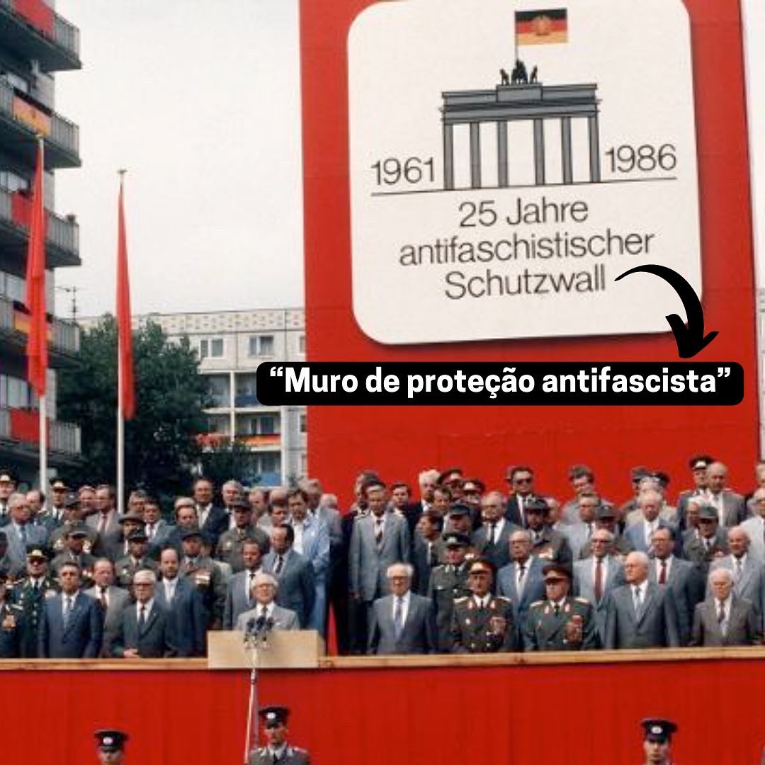 renatajbarreto's tweet photo. O muro foi construído em 1961 pelos comunistas da República DEMOCRÁTICA Alemã, para proteger o regime comunista da “influência perniciosa do capitalismo ocidental e sua cultura”. O muro foi chamado de “muro de proteção antifascista”. ���� https://t.co/jpWCqA1sAS