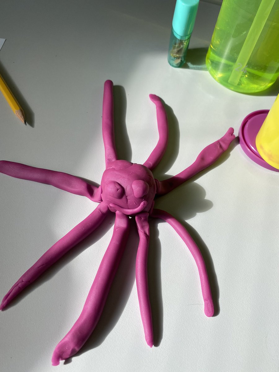 SimpsonTremont's tweet photo. Day 1 with my new class. They used Play Dough to make something that told something about them. Fortnite, turtle, art 😊, octopus. @TremontLions https://t.co/gNUDpKHIoZ