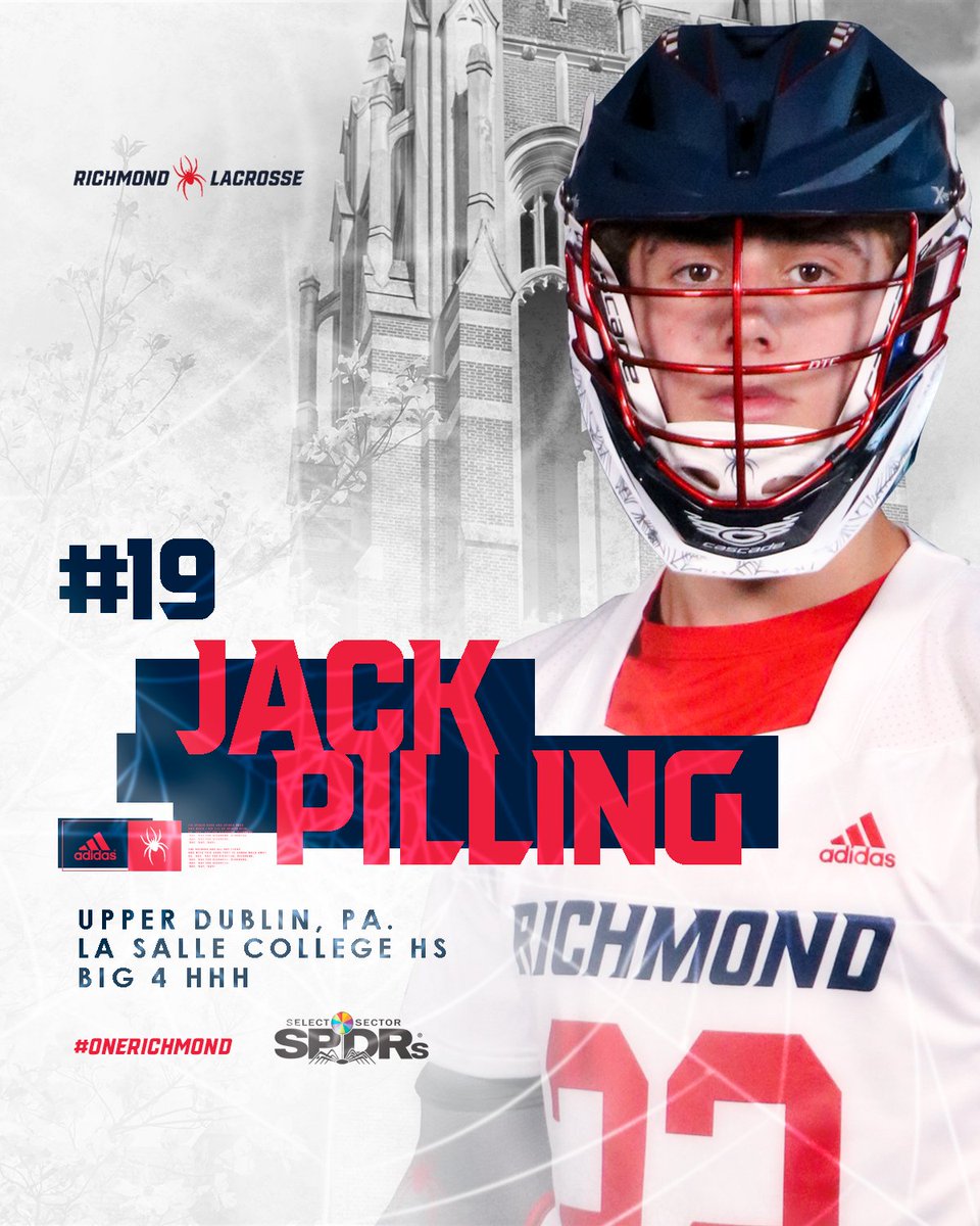 SpiderMLAX's tweet photo. Excited to welcome the midfield of the class of 2️⃣0️⃣2️⃣6️⃣!

Welcome @JackPilling3 to 🕷🥍 family! 

🕷 Midfield / 1️⃣9️⃣
🏡 Upper Dublin, Pa.
🏫 La Salle College HS / @LaSalle_Sports
🥍 Big 4 HHH / @Big4HHH

#OneRichmond #A10MLAX https://t.co/XxzpTLmZ2c