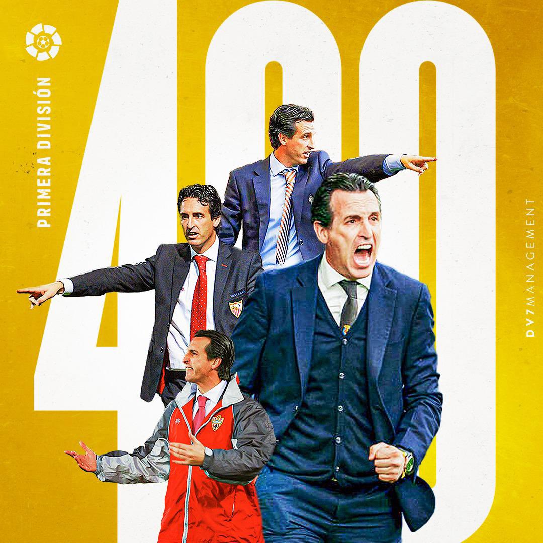 400 partidos. Una cifra bonita de partidos en la gran competición que es @LaLiga. Gracias a @U_D_Almeria, @valenciacf, @SevillaFC y @VillarrealCF, a jugadores, compañeros directivos y fans. A por otros 400!!!