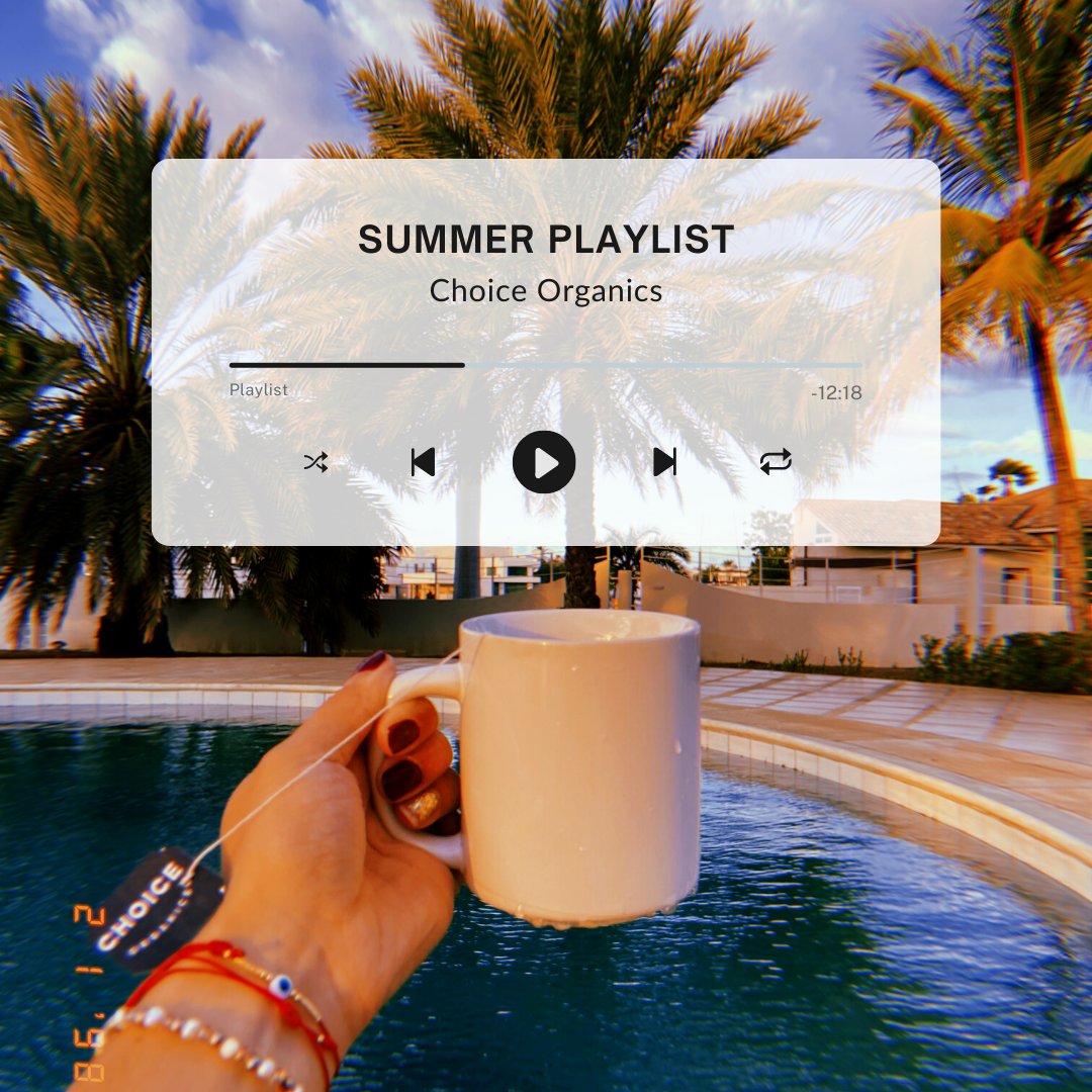 choiceorganics's tweet photo. Hey Alexa, play Choice Organics’ Summer Playlist on Spotify 🎵

We’ve created the ultimate playlist to help you #LiveFully all summer long. So pass us the aux, and kick off #summer with some heat 🔥 

Listen here https://t.co/Yikx9wRHPl https://t.co/MV2aAs2pxR