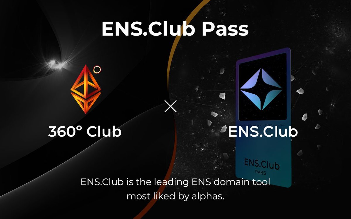 Club360o's tweet photo. https://t.co/fuDOYi3Ieh Pass X 360° Club 

💥20 x WL Giveaway (0.008eth, 30 days refundable)
To enter✅:
1. Like, RT and Tag your 3 friends
2. Follow both @ENSCLubDAO &amp; @Club360o 
3. Join the discord: https://t.co/Hrd8o6LPhs
⏳72hrs
An EXTRA way to win WL: https://t.co/vWQCCDByoQ https://t.co/7Kivx4y4KL