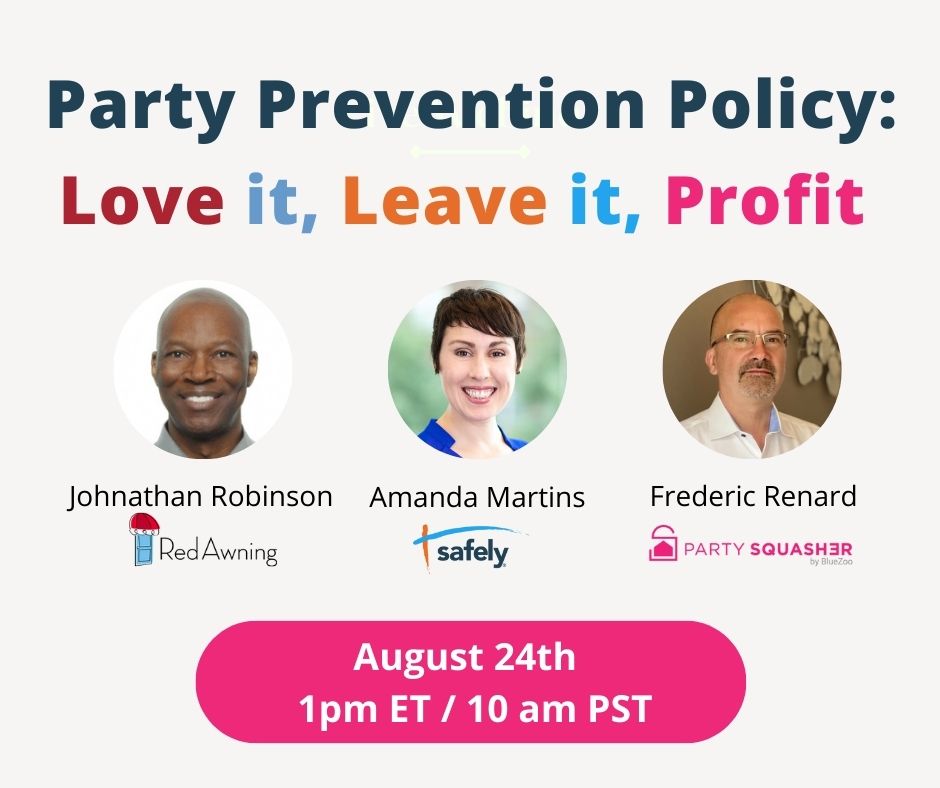partysquasher's tweet photo. Become an expert on the recent Airbnb party ban. Join us as we discuss the ins and outs of running short term rentals. @fredericrenard will be joined by partners from @redawning and @SafelyStay at the August 24 event.
#partyban #PartySquasher #RedAwning #Safely #shorttermrentals https://t.co/SGaj4lVeWz