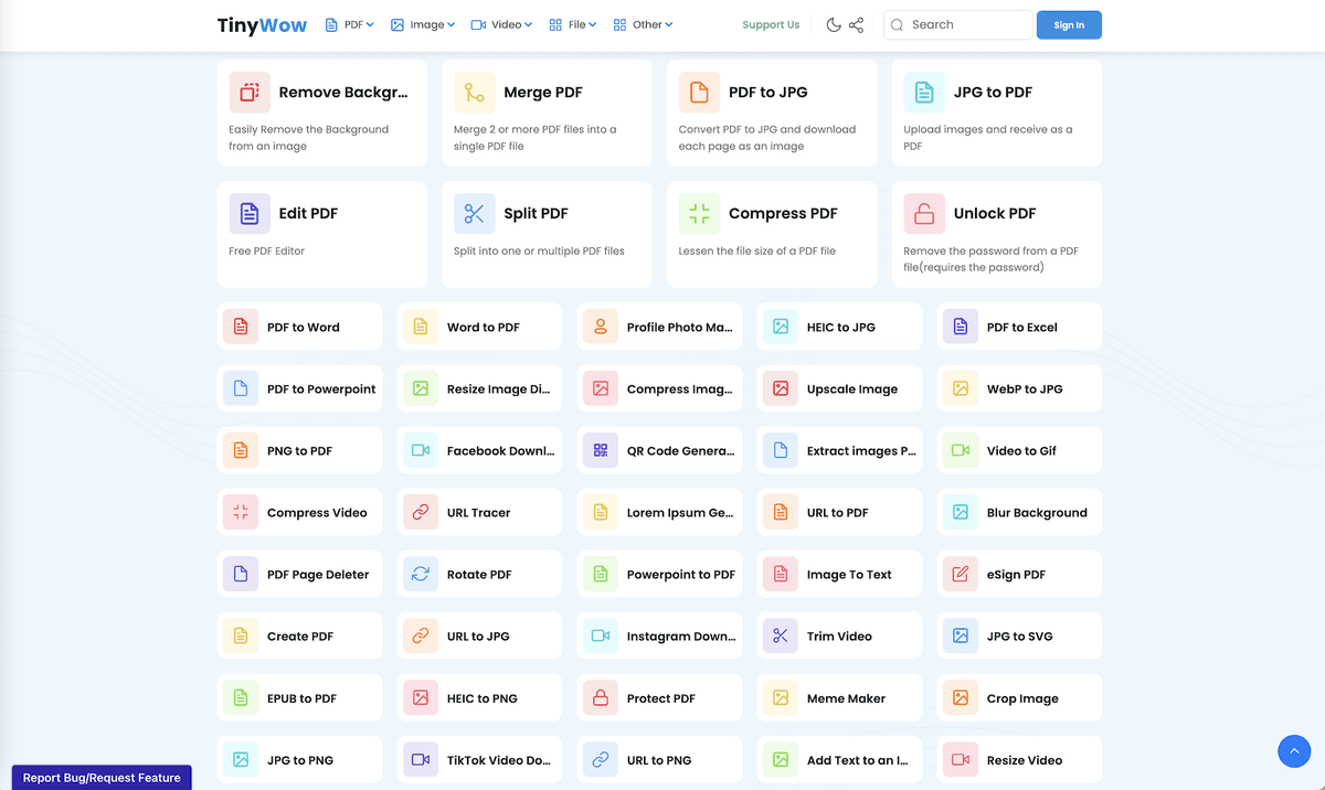 tonyvincent's tweet photo. 🙀 https://t.co/yaSOSjHSwF provides "free online conversion, PDF, and other handy tools to help you solve problems of all types."

👉 Some particularly hand tools include: PDF editor, trim video, video to GIF, and extract images from PDF. https://t.co/7tAUC4R8Nc