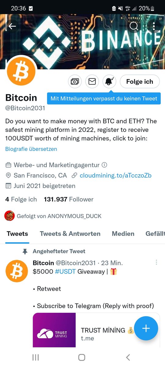 DLaszus's tweet photo. @Bitcoin2031 Done https://t.co/TDn2efk6Os