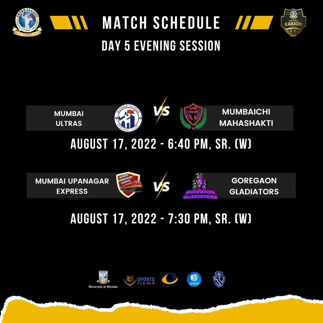 sheru_aangrish's tweet photo. Sheru Classic MMKL Match Schedule Day 5 π₯π―
.
#sheruclassicmmkl #sheruaangrish #sheruclassic #mmkl #matchschedule #kabaddimatches #mahamumbaikabaddileague #kabaddi #tournament #MumbaisBiggestKabaddiLeague #sportvot #SportVotKabaddi #indiankabaddi #mumbai #maharashtra #sports https://t.co/CY2bVTDkVG