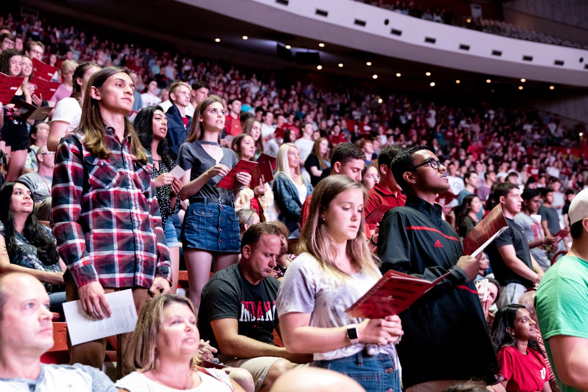 iufye's tweet photo. The Freshman Induction Ceremony is your induction into the IU academic community and the official kick off to Welcome Week. It's a grand event full of tradition and it's all for you—come as you are and bring your family to the Simon Skjodt Assembly Hall tomorrow at 2:30 p.m. https://t.co/CnsP39cc7G
