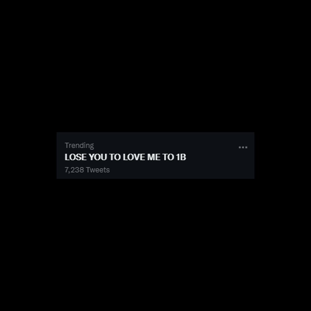 GomezAnalytics's tweet photo. Can we have 200 replies the fast as you can using “LOSE YOU TO LOVE ME TO 1B”? 

— Drop the receipts listening to the song ⤵️ https://t.co/IX5eM2i8EE