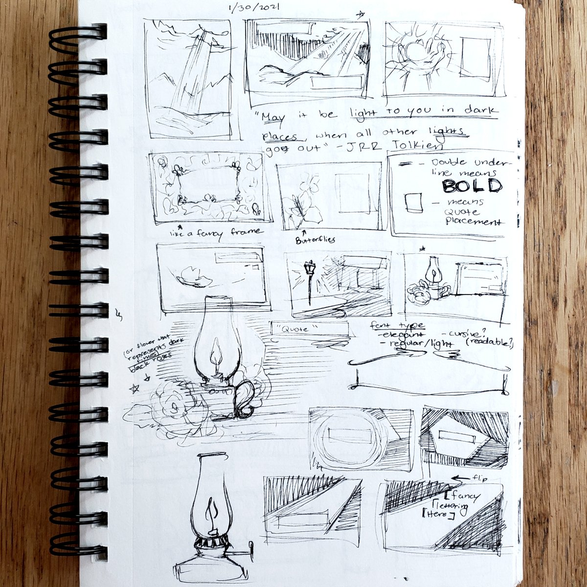wishingpixel's tweet photo. Some thumbnails that went with this illustration. You can see all the different way I had considered the quote. https://t.co/TsGK5asqR8