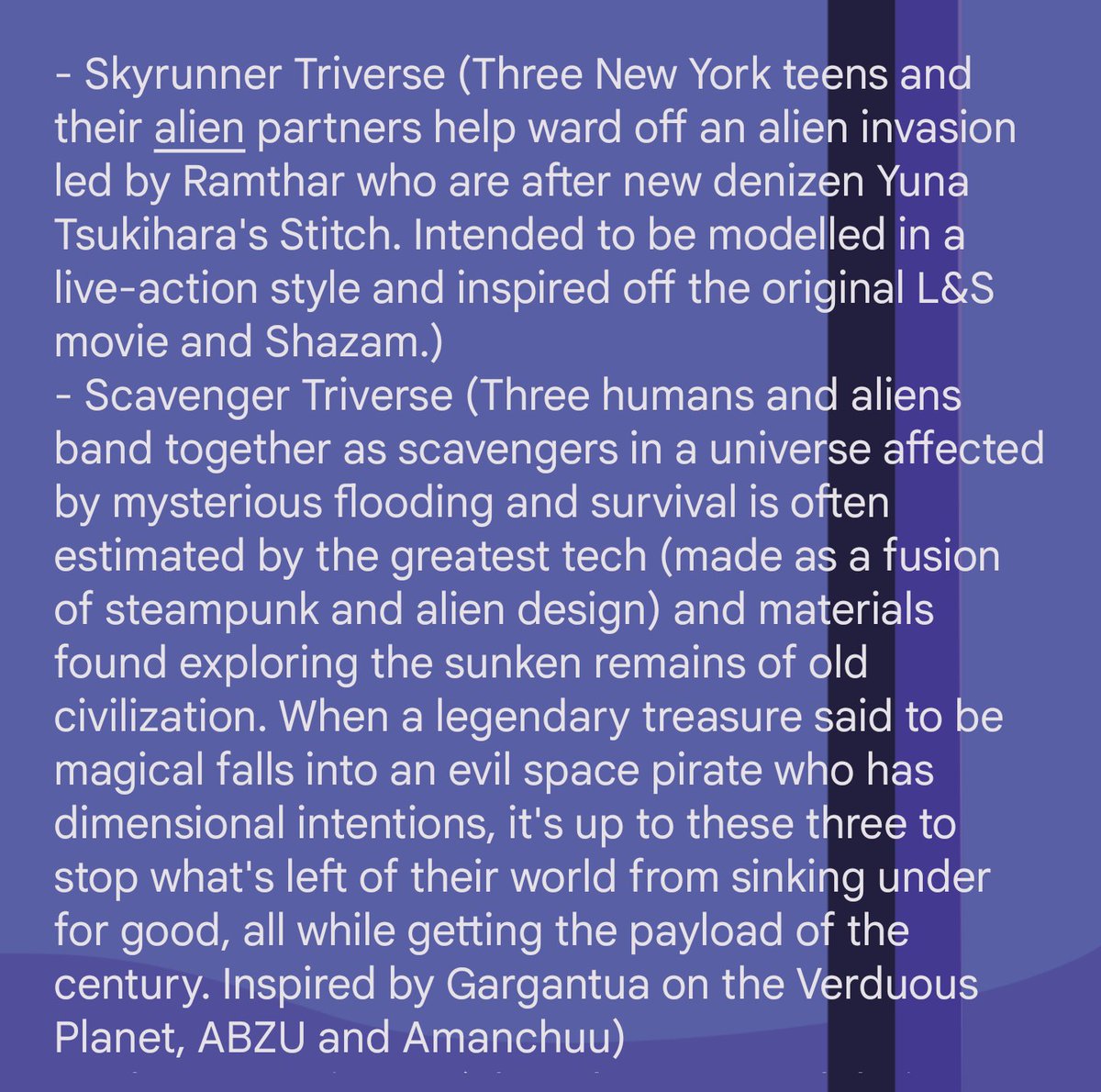 dbarenzu626's tweet photo. ...So walking today brought ideas for @Stitch_Triverse. And a fair few of them at that!

Team Skyrunner was initially just an adopt team idea from 2020, but it, like all of these, are open to being adopted fully or collaborated on. All for the fun of expanding Triverse! 👀✨ https://t.co/HRrIdg26YK