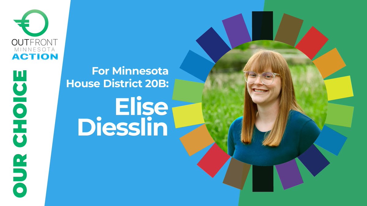 OutFrontPAC's tweet photo. #Endorsement: Elise Diesslin for #MNHouse District 20B
Learn more about Elise‘s vision for #Minnesota by following @votediesslin or visiting https://t.co/XPgVLCPlrf #LGBTQ #politics #mnleg #mn @outfrontmn https://t.co/OPEJghv33f