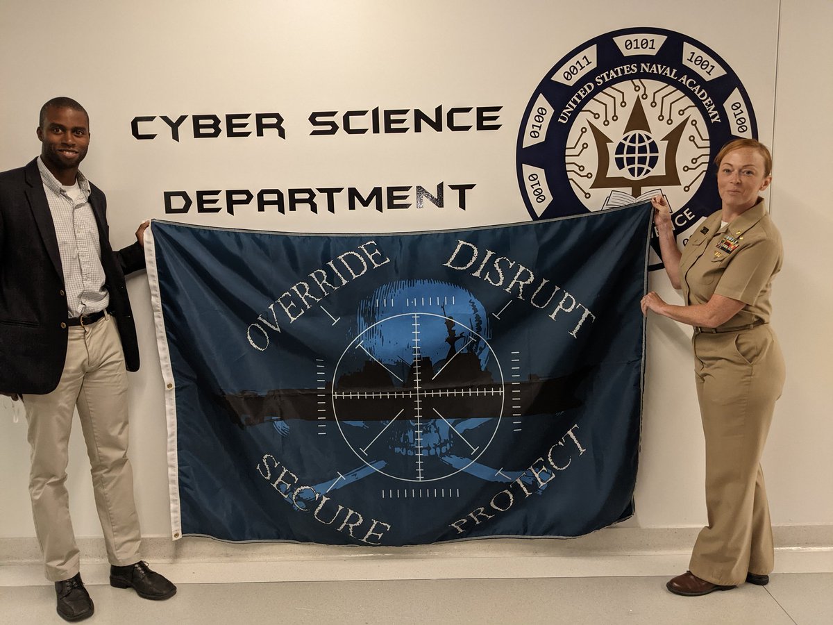 Back from #DEFCON30, but still capturing new flags. I just can't help myself! Super excited that @USNAcyber is the new home of one of the original B++ ensigns.