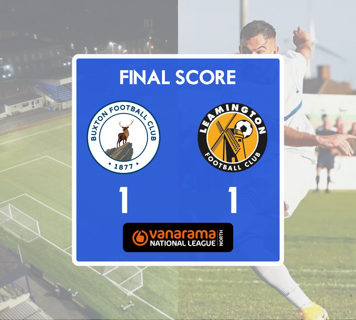 BuxtonFCUpdates's tweet photo. A solid point tonight against a good Leamington outfit - fantastic effort from the lads to bounce back after going a goal down.

Next up is a trip to Edgar Street to take on Hereford FC on Saturday! #UpTheBucks ⚪️🔵 https://t.co/xHU3md2K1g