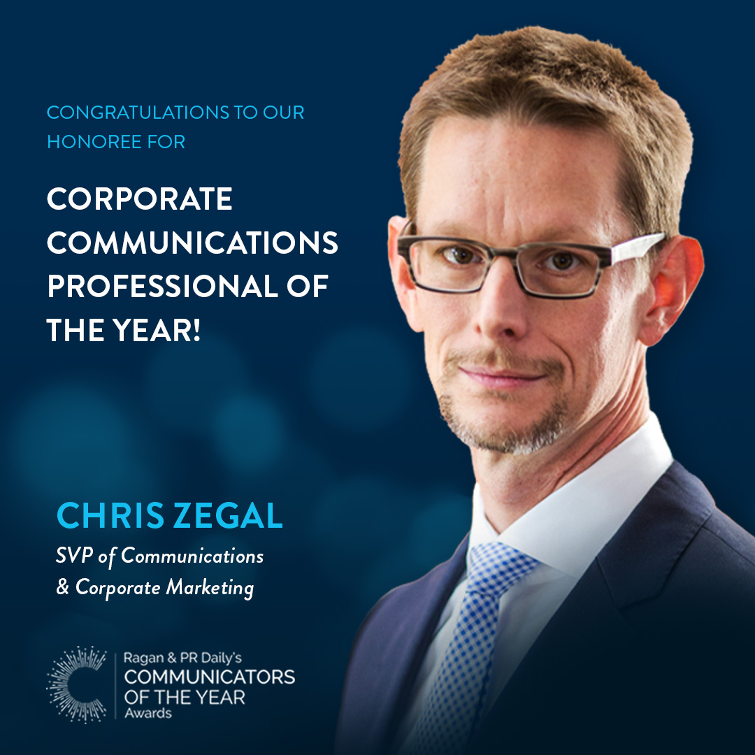 WalkerDunlop's tweet photo. Congratulations are in order for our own Chris Zegal! 

Our SVP of Communications &amp; Corporate Marketing was recently recognized by Ragan Communications as one of its Corporate Communications Professionals of the Year. 

#WalkerWay #WorkWithWalker #RaganAwards https://t.co/SZC27ROcH3