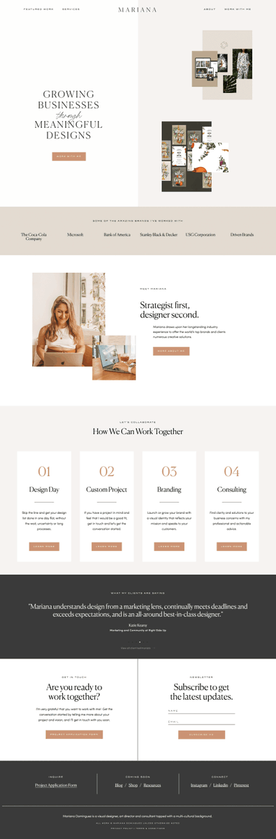 beautiful_press's tweet photo. Discover a beautiful #WordPress website: Mariana Dominguez https://t.co/aTYbQxKYXQ #branding #webgraphicdesign https://t.co/awZ7zHGABW
