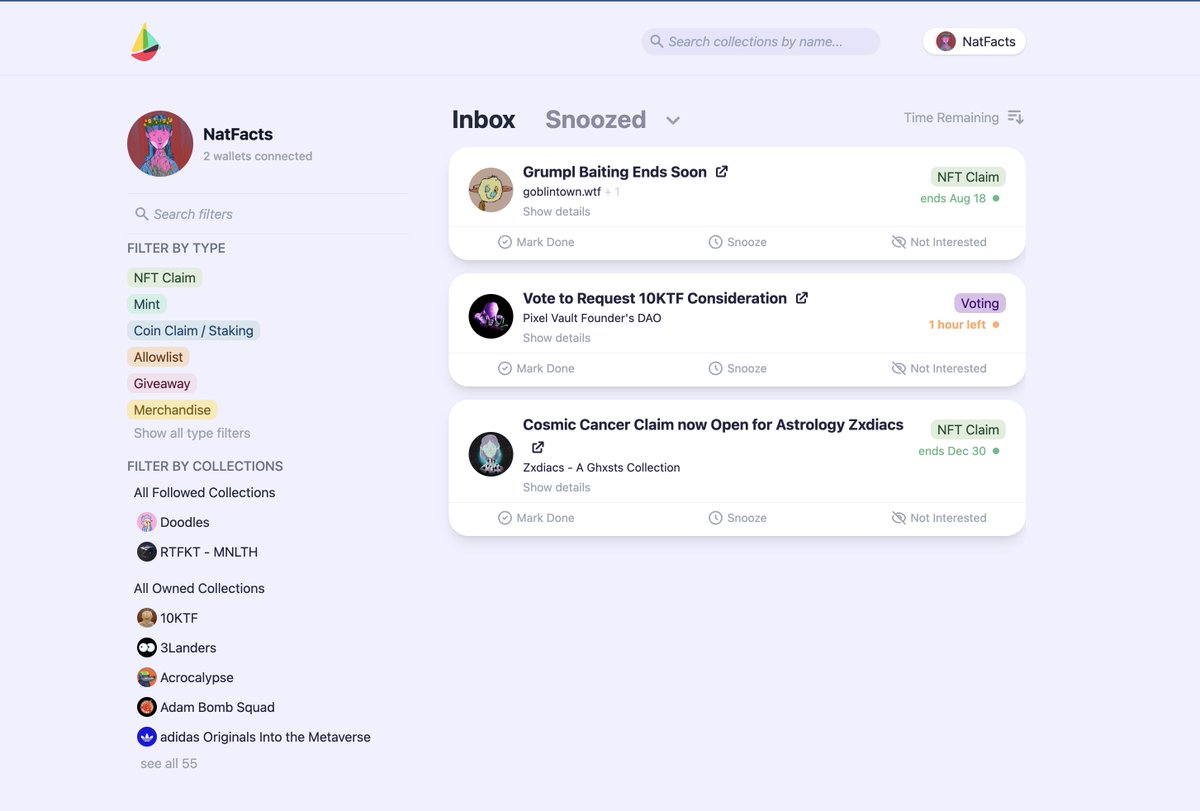 👋 I'd like to introduce myself.

I'm Lifeboat, the last tool you'll need to keep up with the communities you love in NFTs.

With Lifeboat, you receive custom and tactical notifications related to the projects you follow and own, across all your wallets. 🧵 (1/5)