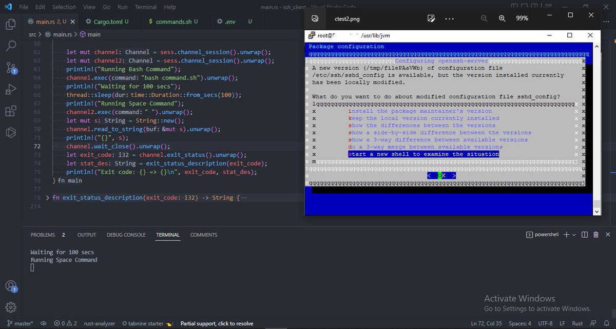 Shaheer_CODE's tweet photo. Day45 of #100daysofcode: So today I came across shell scripting. I also learned that I can also run a series of commands by saving them to https://t.co/I54rBbRBid and then running them on Linux.
#rust #rustlang #rustdeveloper #sshclient #ssh #linux #vps #100daysofcodechallenge https://t.co/HywXH3fKng