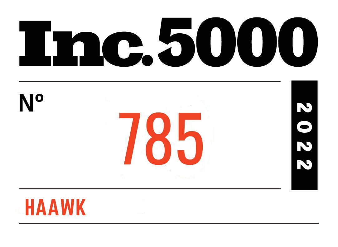 We are thrilled to announce that HAAWK, Inc. landed at #785 on the Inc. 5000 2022 List of the Fastest-Growing Companies in the USA! 🎉

HAAWK also ranked as the #9 Fastest-Growing Company in the Media Category.

We are so proud of our Team for their hard work and dedication.