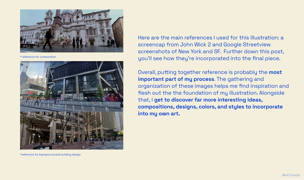 🧵because gatekeeping is lame!! i made a super in-depth guide into the process for my latest illustration. i really want to share how much i use reference and the different ways i utilize it. i also wanted to share how much work (&amp; struggle) goes into the final piece!