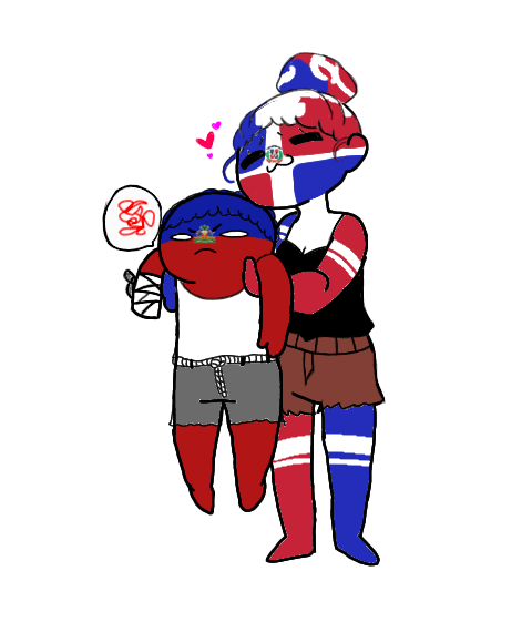 Strawbe86199629's tweet photo. 🇩🇴: Y aqui tenemos a un bonito Haití y parece que eta' quillao', no lo sobe mucho que muerde.
 #Countryhumans  #Republicadominicana #countryhumansHaiti #traditionalart https://t.co/s5449Hz0Jg