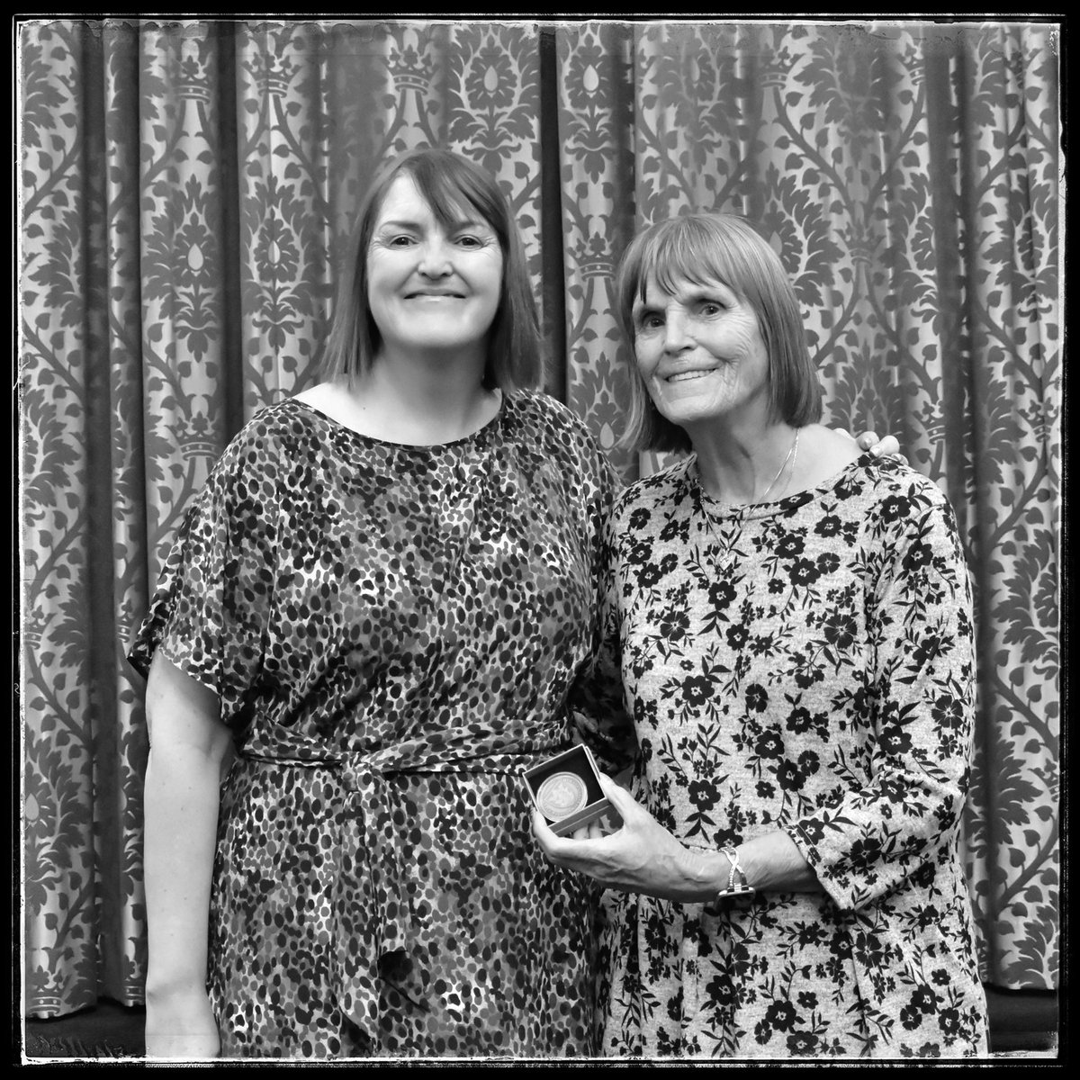 Doreen Hampshire receiving her Lord Mayor’s Civic Crown last year. Pictured with her daughter Claire.
