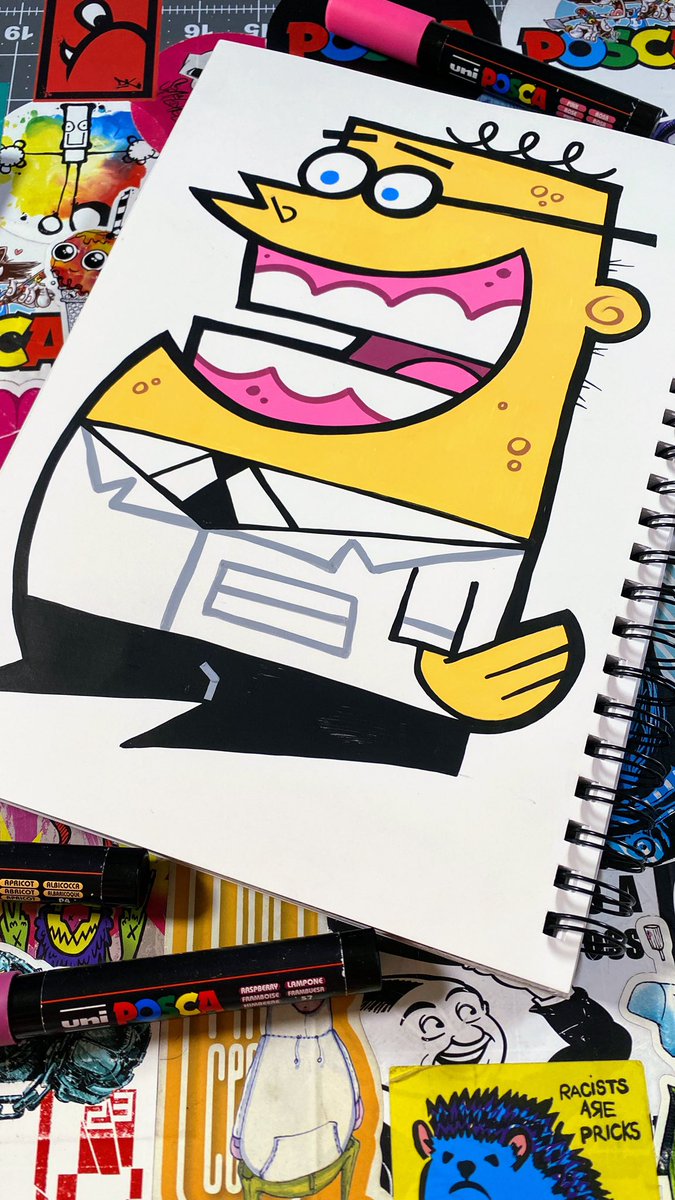 thekorpacademy's tweet photo. It’s Weird Old Men week in the Korp Academy so here is Dr Bender from Fairly Odd Parents. #korpacademy #doodlewithkorp #poscaclub #howtodraw #learntodraw https://t.co/iftfXYKqjo