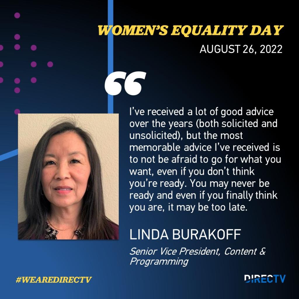 Ahead of Women’s Equality Day on August 26, we asked women in leadership roles at @DIRECTV to share the best advice they ever received.
 
Thanks to Debbie and Linda for sharing their knowledge. 👏 #TeamDIRECTV