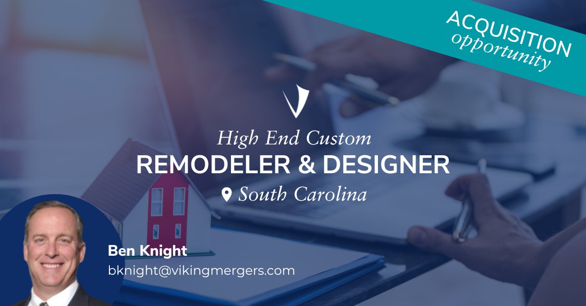 NEW LISTING: HIGH END CUSTOM REMODELER AND DESIGNER ​#businessbroker #businessowners #sellabusiness #vikingmergers vikingmergers.com/listing/high-e…